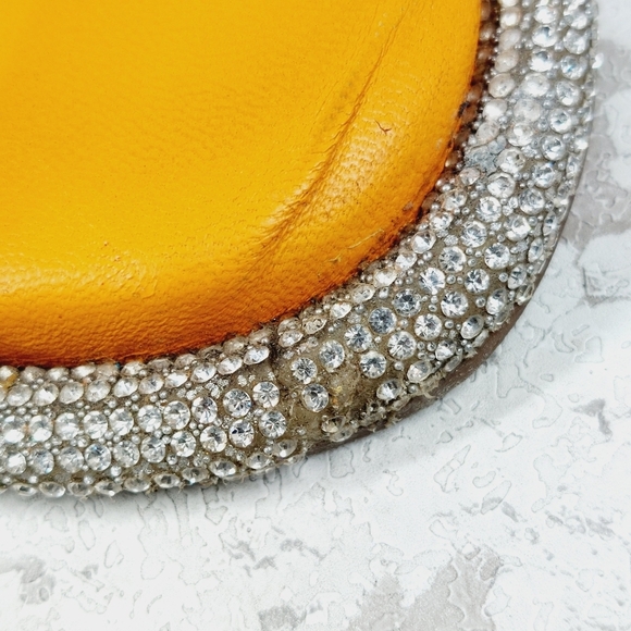 Schutz Alicina Slide in Bright Tangerine Orange Silver Crystal Sandal E205 - Picture 13 of 14